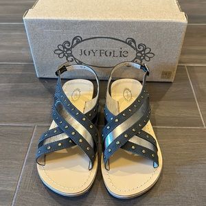 Joyfolie Womens Chelsia Sandal - Charcoal Size 8
